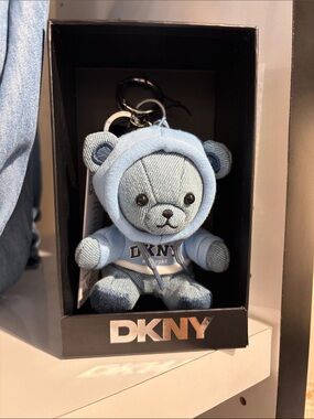 DKNY Light Blue Denim Bear Key Charm
